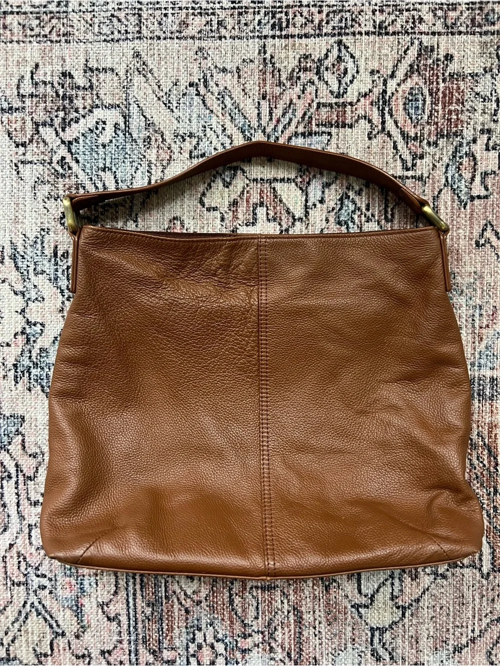 KOOBA Pebbled Leather Hobo Bag Luggage Brown Genuine Leather Purse